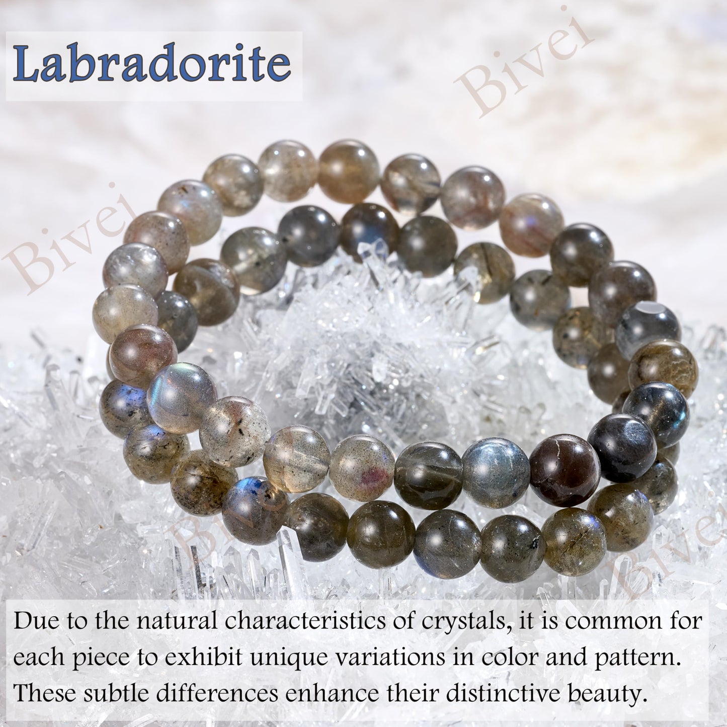 Labradorite - Transformation - 8mm Beaded Bracelets for Women Handmade Semi Precious Natural Stone Stretch Elastic Jewelry Yoga Protection Gifts
