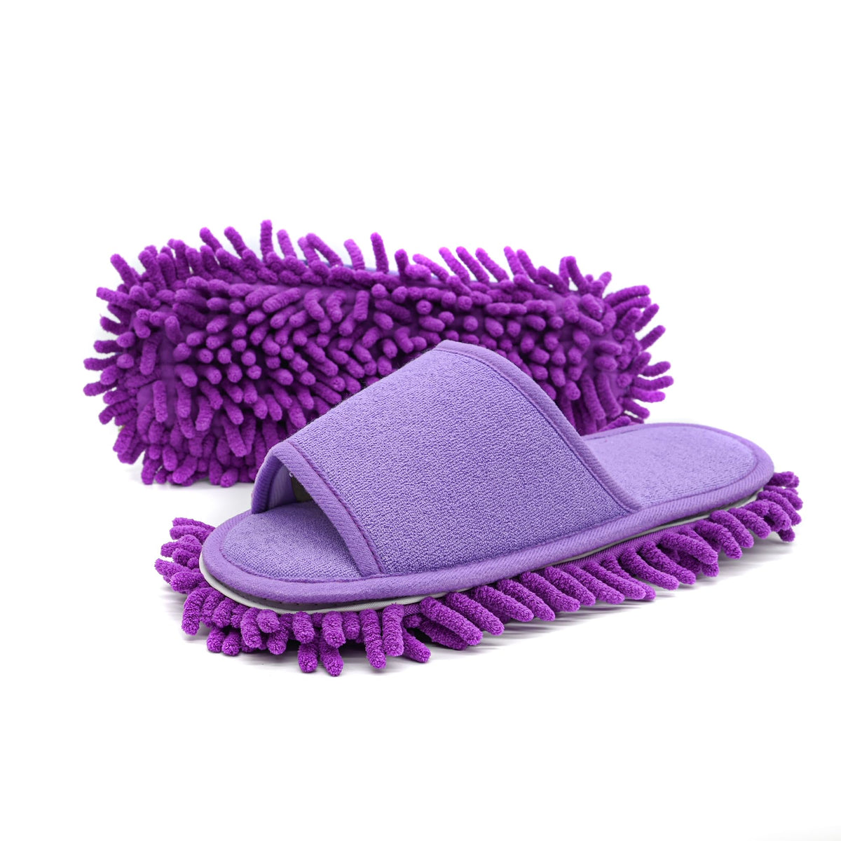 Women's Microfiber Floor Cleaning Mop Slippers with Terry Towel Fabric