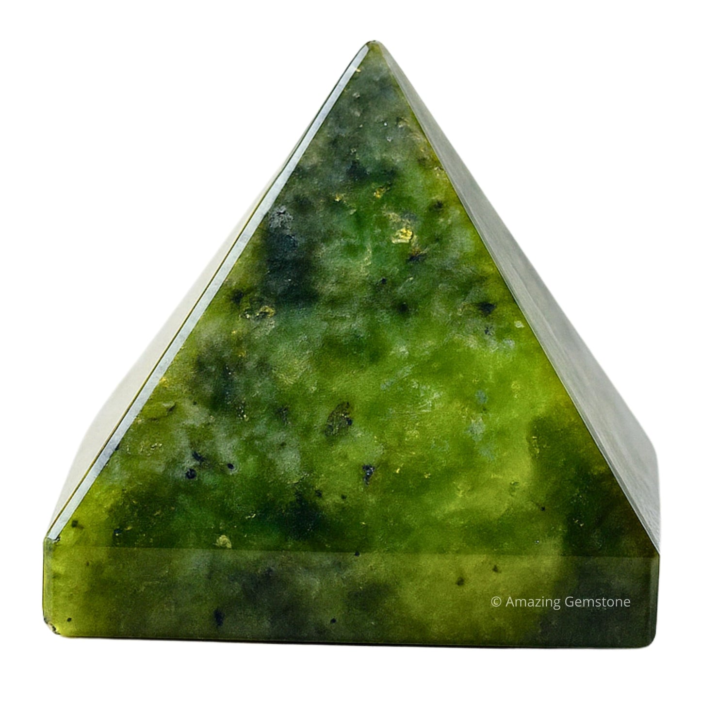 Amazing Gemstone Green Jade Pyramid Crystal Healing Stones - 1" Great Pyramid Figurine of Natural Stone Pyramid for Meditation, Reiki, Chakra Balancing and Crystal Pyramids Grid