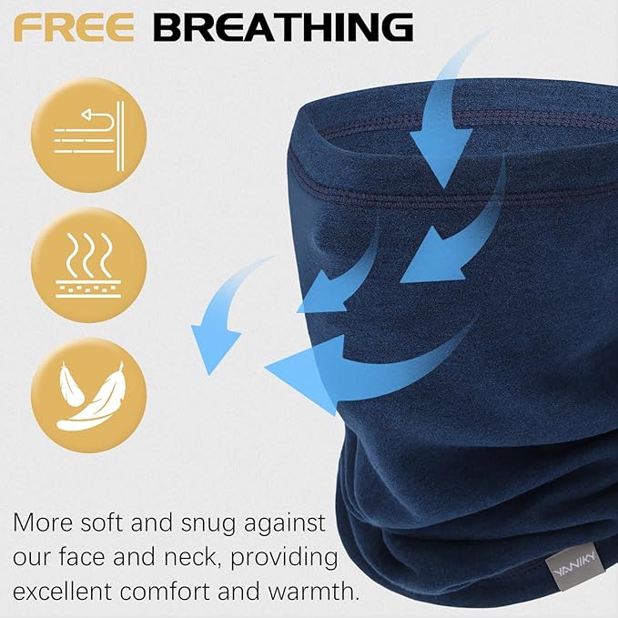 Neck Gaiter Winter Neck Warmer for Men & Women Windproof Face Mask for Cold Weather Breathable Ski Face Cover Scarf