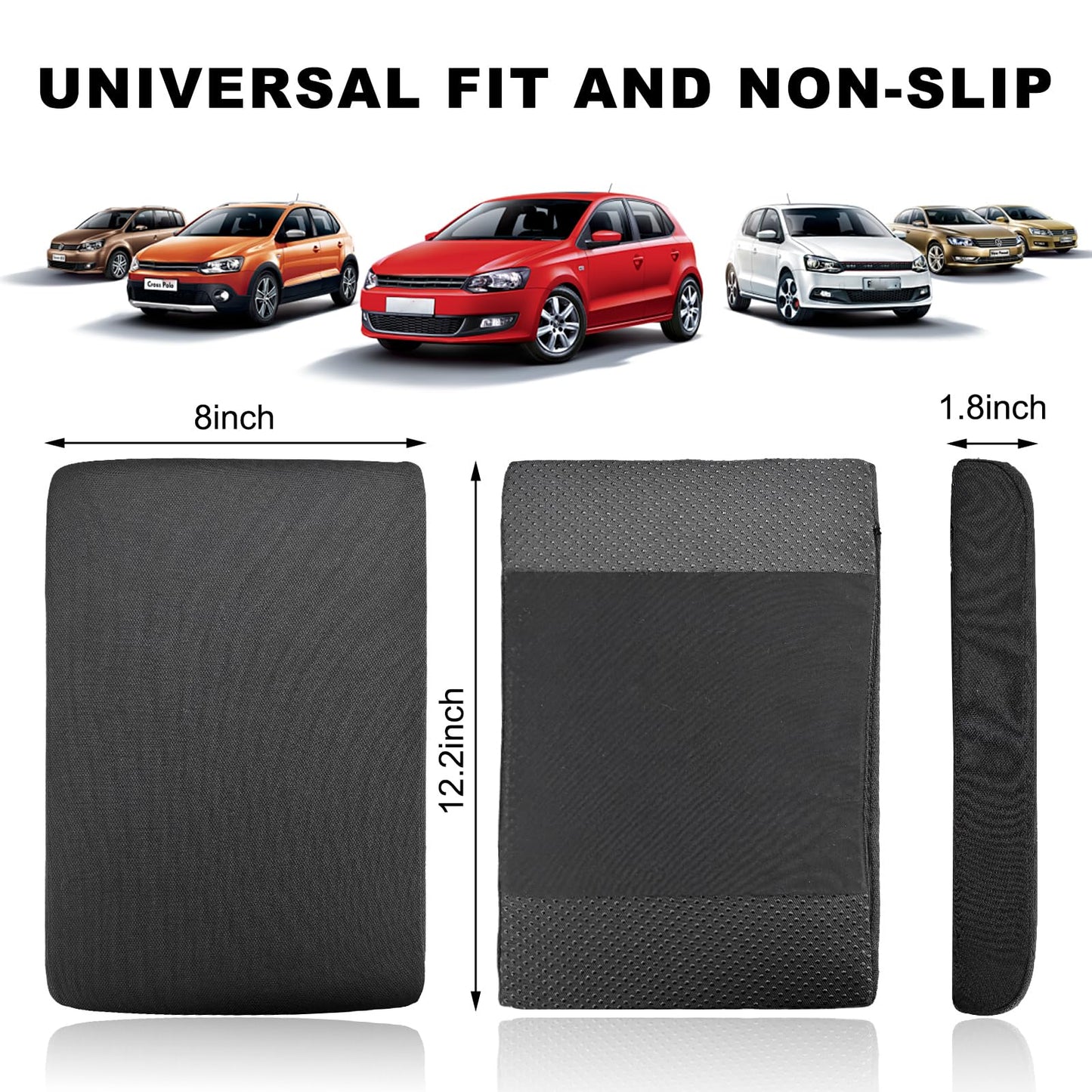 Yourkar Car Center Console Pad, 12.2''×8.1'' Memory Foam Auto Armrest Support Cushion, Vehicle Arm Rest Seat Box Cover Protector, Universal Interior Decor Car Accessories