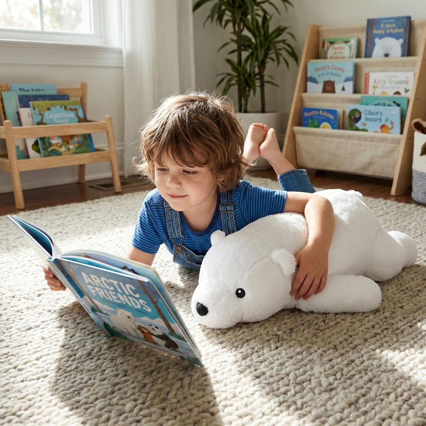 WEIGEDU Large Plush Polar Bear Stuffed Animal – 20" Soft White Cuddly Toy for Kids, Toddlers & Polar Bear Lovers – Adorable Sleeping Pillow Buddy for Bedtime, Travel & Gifting