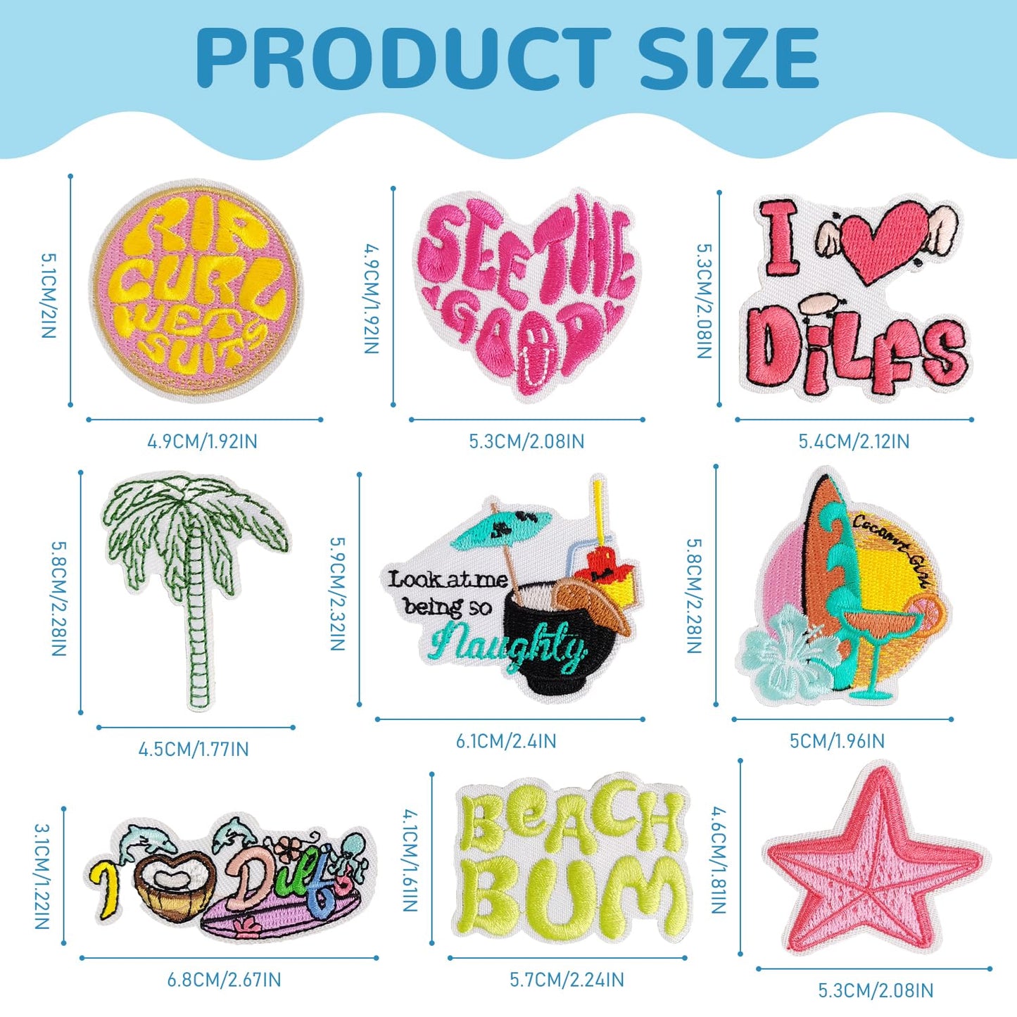 ZESION Summer Iron-On Patches for Dresses, Hats, Jeans, Pants, Jackets, Backpack Repair and Decorative Embroidered Applique Patches - 48 Pcs