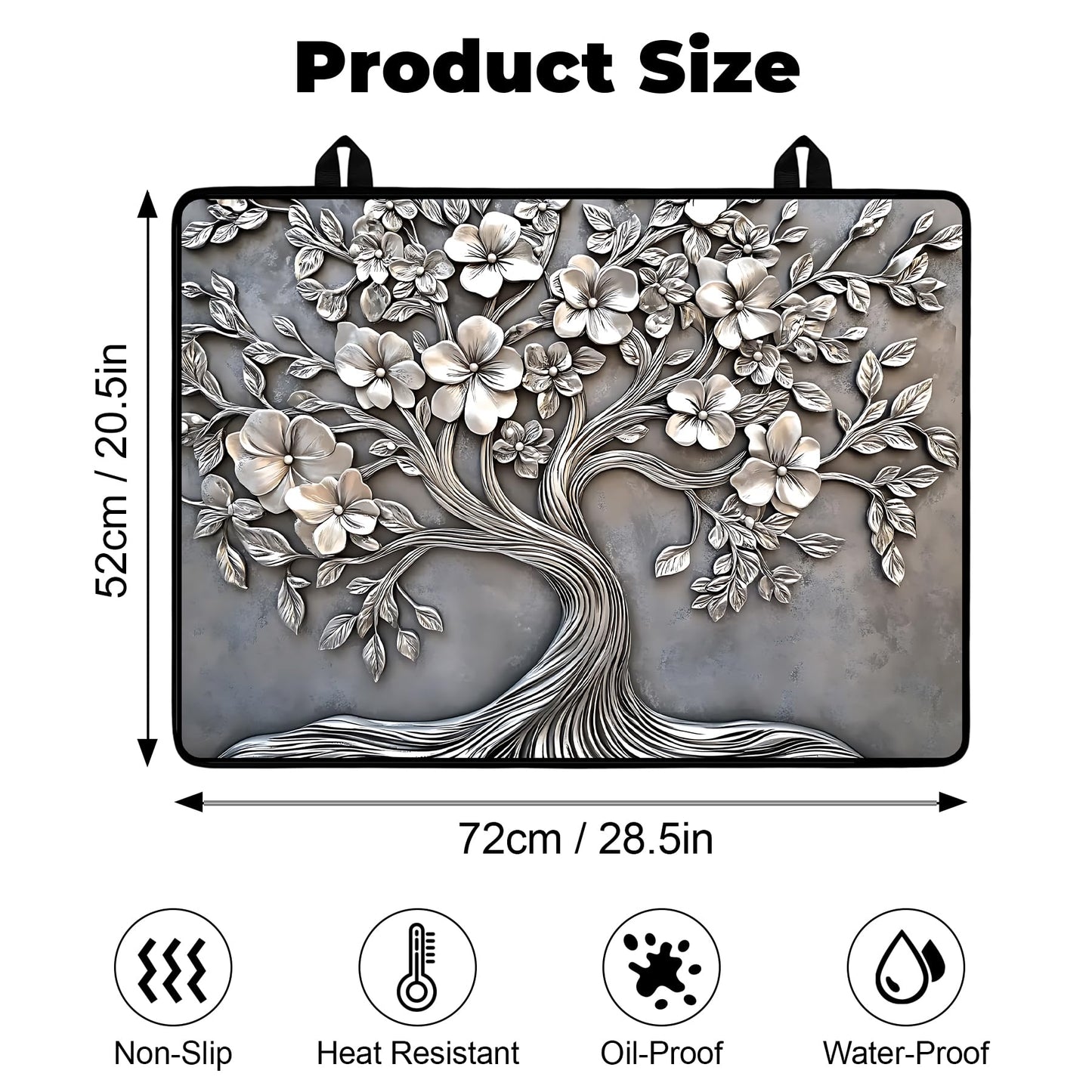BSFHH Heat-Resistant Glass Stove Top Cover with Anti-Slip Rubber Coating – Electric Stove Protector, Scratch-Resistant, Expands Counter Space, Stylish Kitchen Decor (Tree)