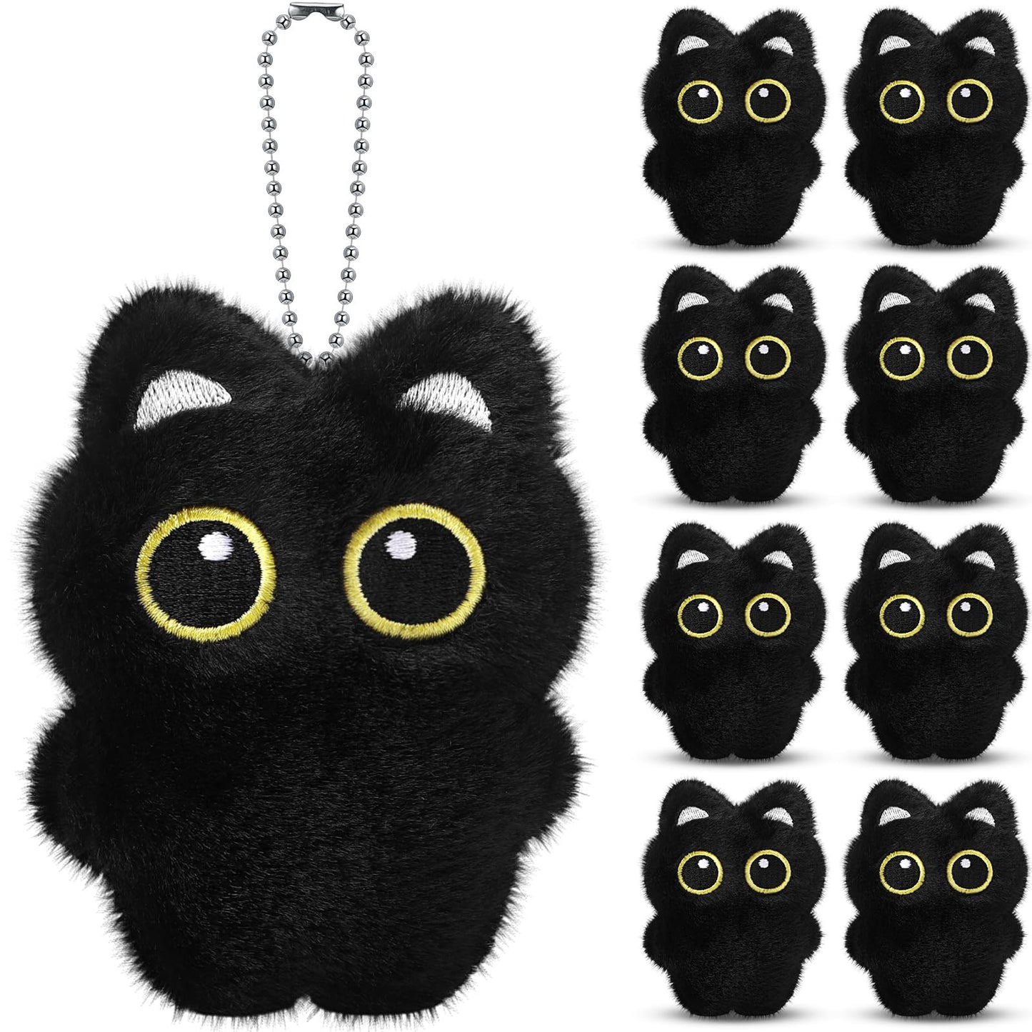 Zomiboo 9 Pcs Cat Stuffed Animals Bulk Mini Plush Cat Stuffed Kitten Soft Doll Plush Toys for DIY Keychain Classroom School Animals Pet Party Favors(Adorable Style)