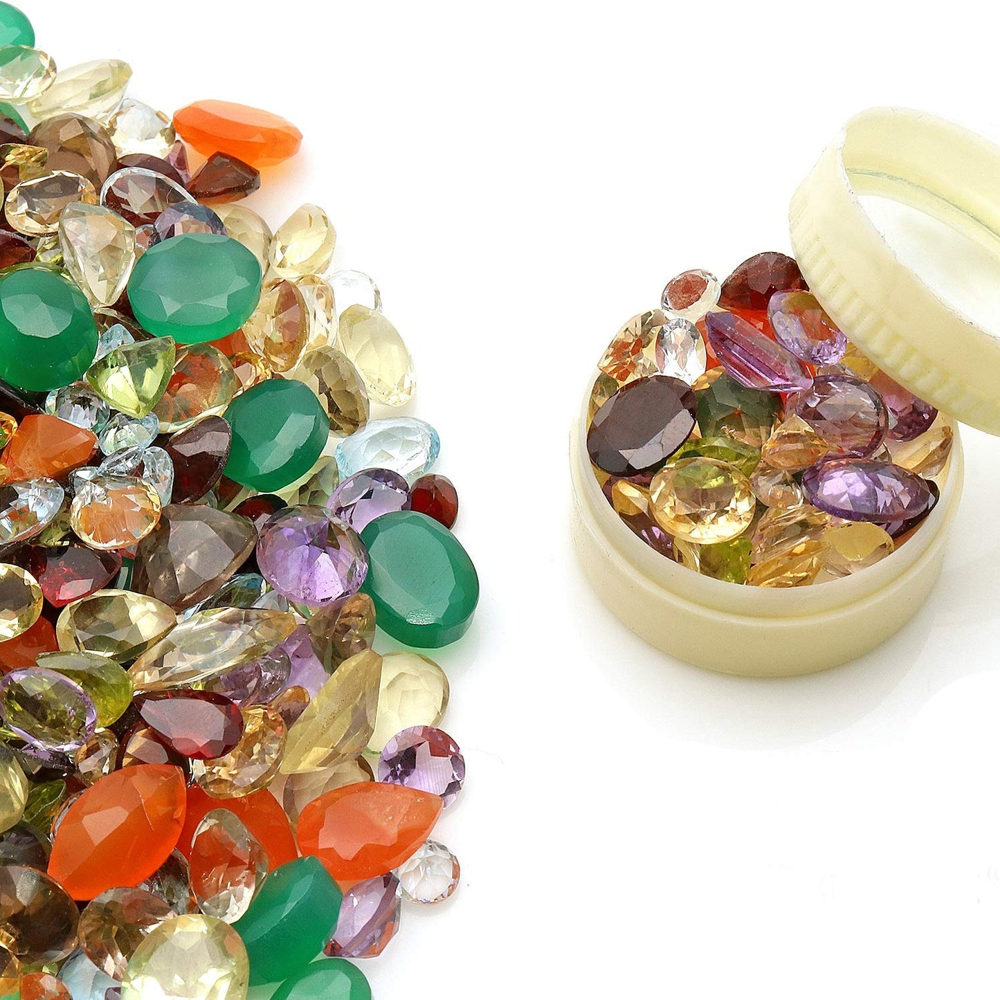 Mixed Natural Loose Gemstones | 100% Natural Mixed Gems | Grade A+ (natural inclusions) | Hand Cut and Polished | Jewelry Making & Crafts – by GemMartUSA (MX-60001)