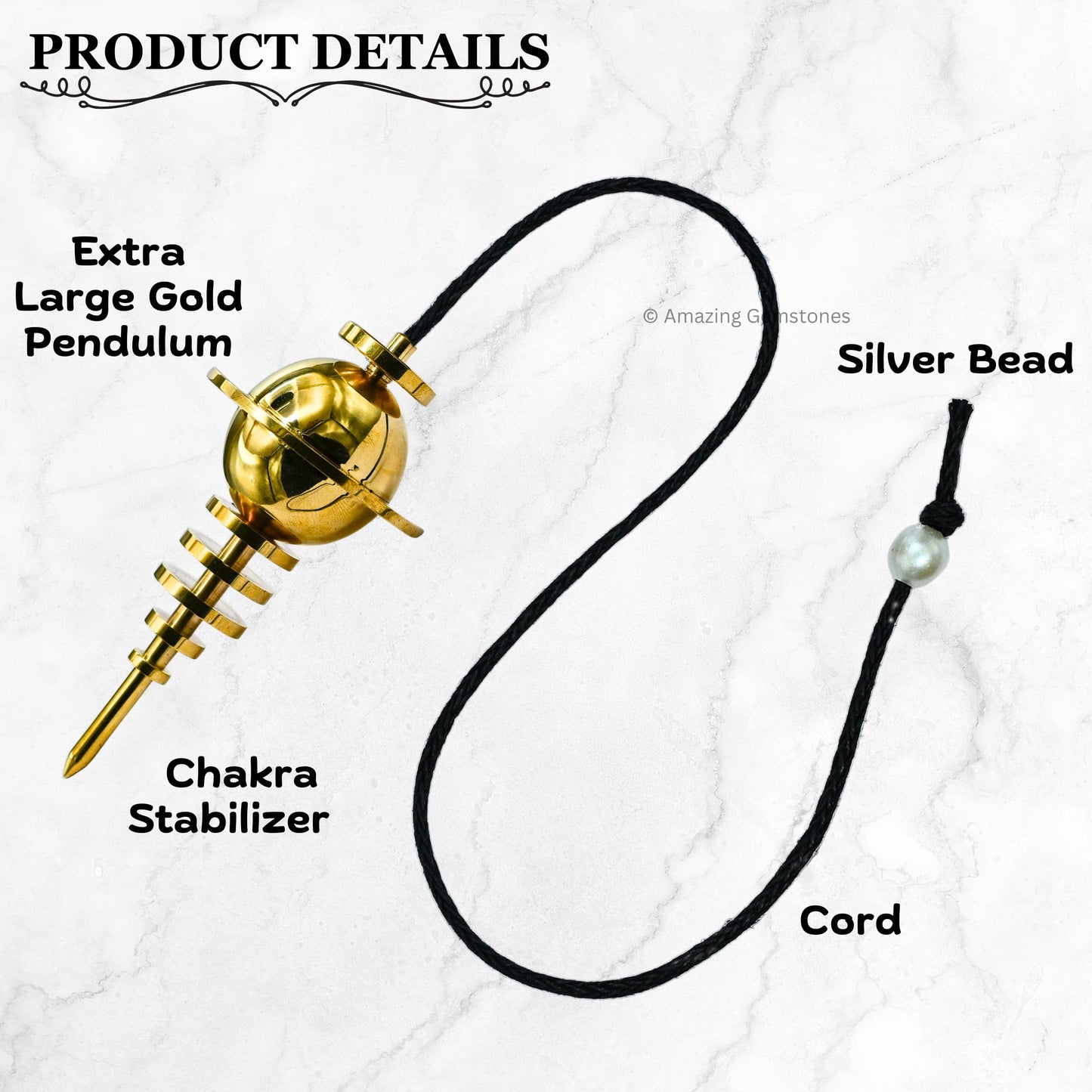 Amazing Gemstone Healing Metal Pendulums for Divination, Extra Large Gold Chakra Stabilizer Copper Pendulum High Energy Pendulo de Bronce Pendulos de Mesa MP112
