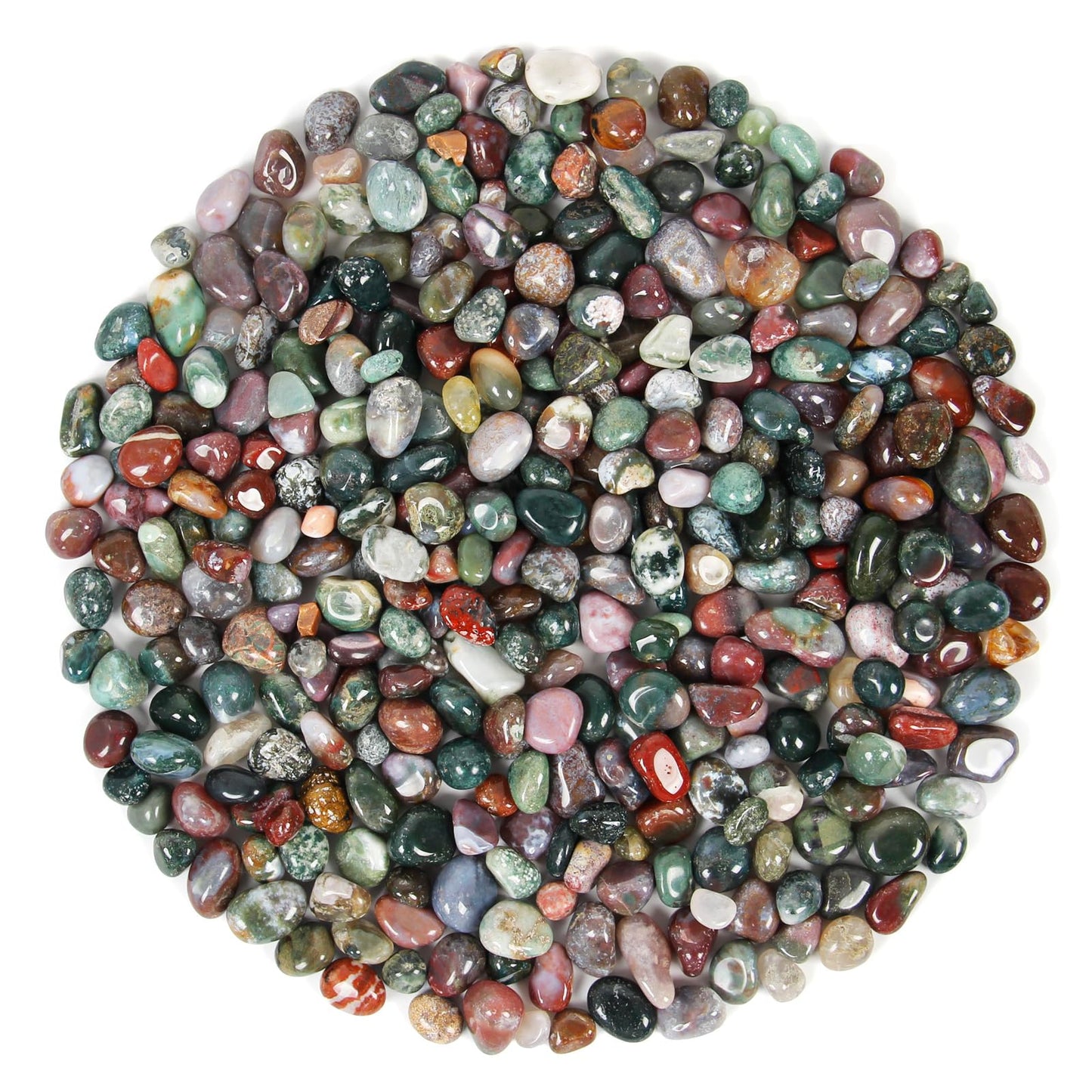 1.1lb Natural Crushed Ocean Jasper Crystal Tumbled Chips-Healing Crystals Chips Bulk, Crushed Crystal Gemstones for Crafts, Beautiful Package for Gift (Ocean Jasper)