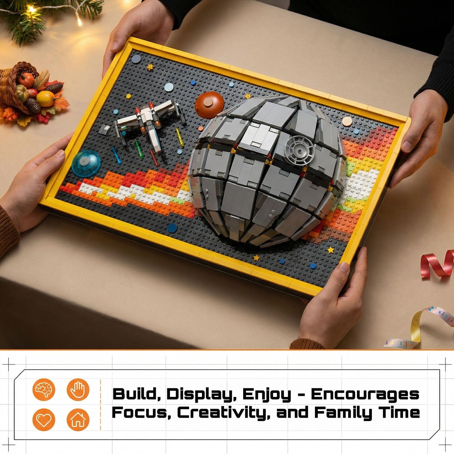 APENGBAOL Oblivion Star 3D Building Block Wall Art Set, 1566 PCS Mini Bricks Space Planet Model with Display Stand, Creative DIY Decor for Adults, Galaxy Inspired Construction Kit