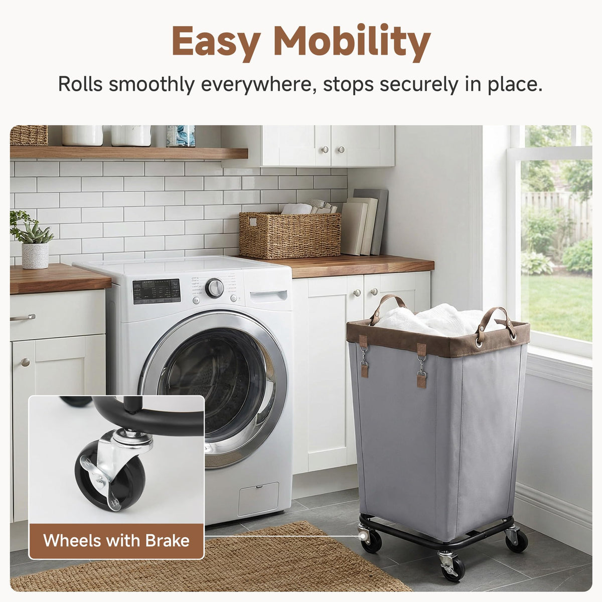 160L Laundry Basket with Wheels