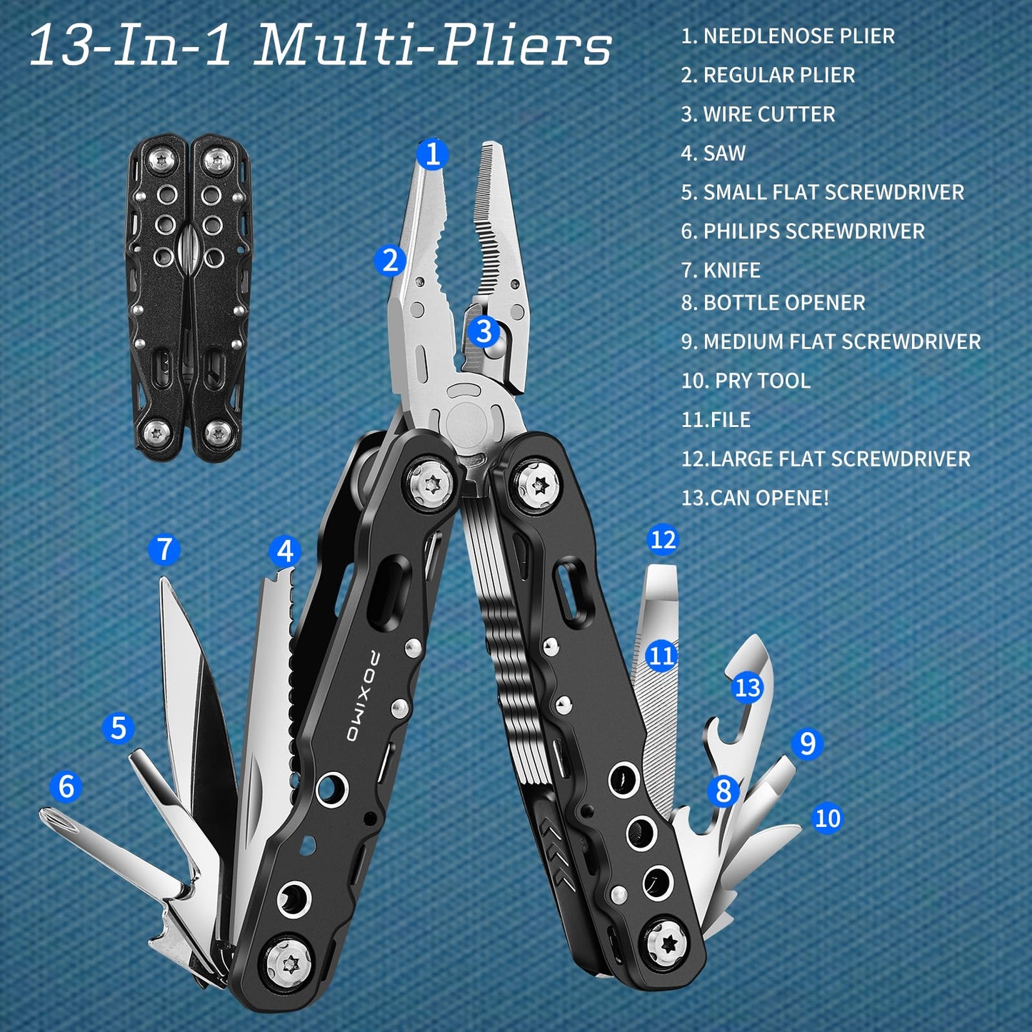 Birthday Gifts, Multitools Gift Set "Happy Birthday" for Birthday, Stocking stuffers Multit-tools Set with Multi-Pliers, Pocket Knife, Tactical Pen, Birthday Gift for Men Women(HAPPY BIRTHDAY)
