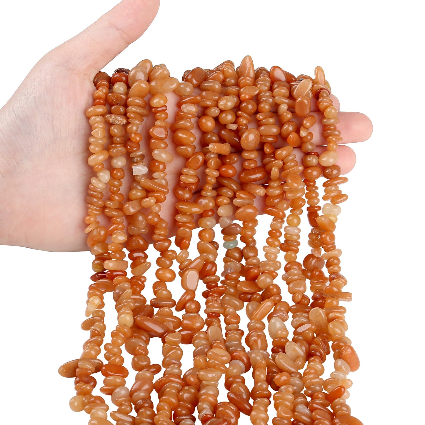 ZHIYUXI 400pcs Red Aventurine Beads 5-8mm Crystals Gemstones for Bracelet Making Irregular Stone Bead for Jewelry Making Natural Chips Craft 2 Strands