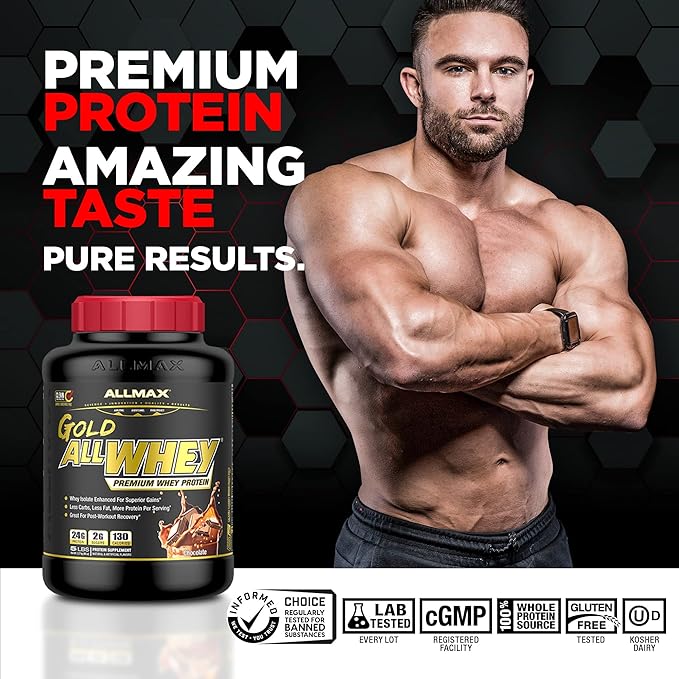 ALLMAX Nutrition Gold ALLWHEY, French Vanilla - 2 lb - 24 Grams of Protein Per Scoop - Gluten Free, Low Carb & Low Sugar - Approximate 30 Servings