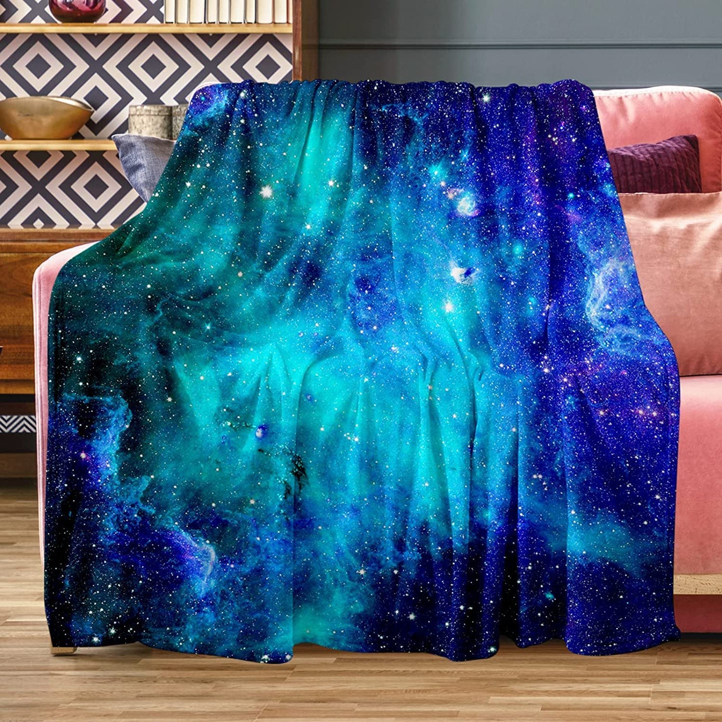 Space Galaxy Blanket, Soft Warm Fuzzy Fleece Plush Blanket 60''x50'', Smooth Cozy Flannel Throw Blanket for Bed/Couch/Office/Camping