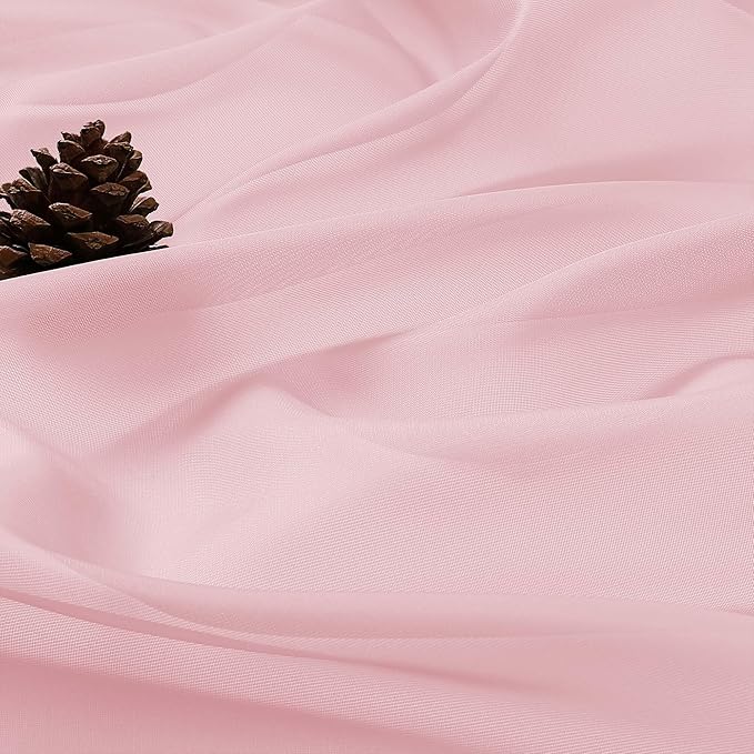 OVZME Blush Pink Bedroom Curtains 2 Panel Sets 90 Inch Length, 59 Inch Extra Wide Light Filtering Light Weight Soft Window Treatment Panels for Study Room Living Room Guest Room, 59Wx90L Inches