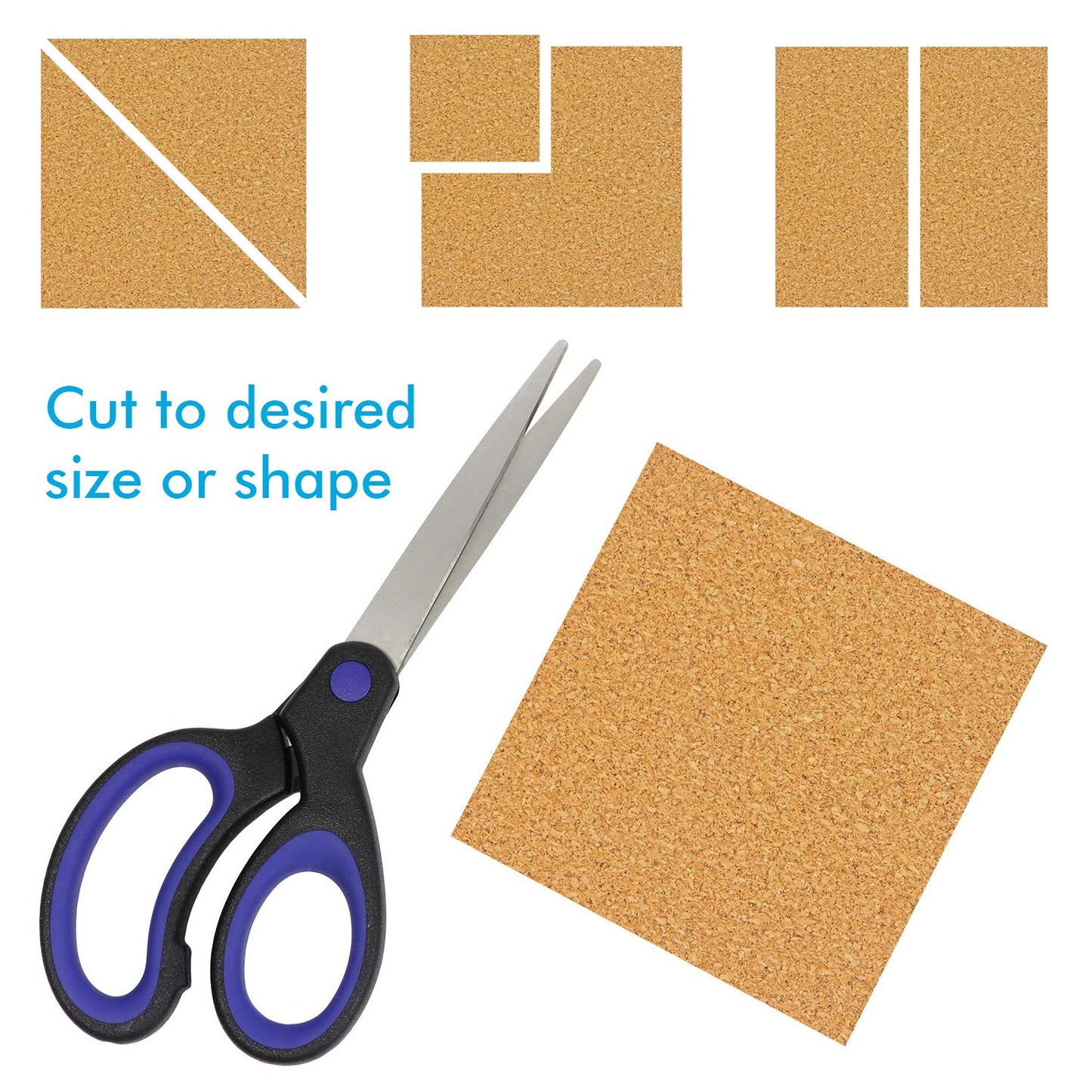 50 Pack Self-Adhesive Cork Squares 4 x 4 Inches Cork Tiles Backing Sheets for Coasters and DIY Crafts