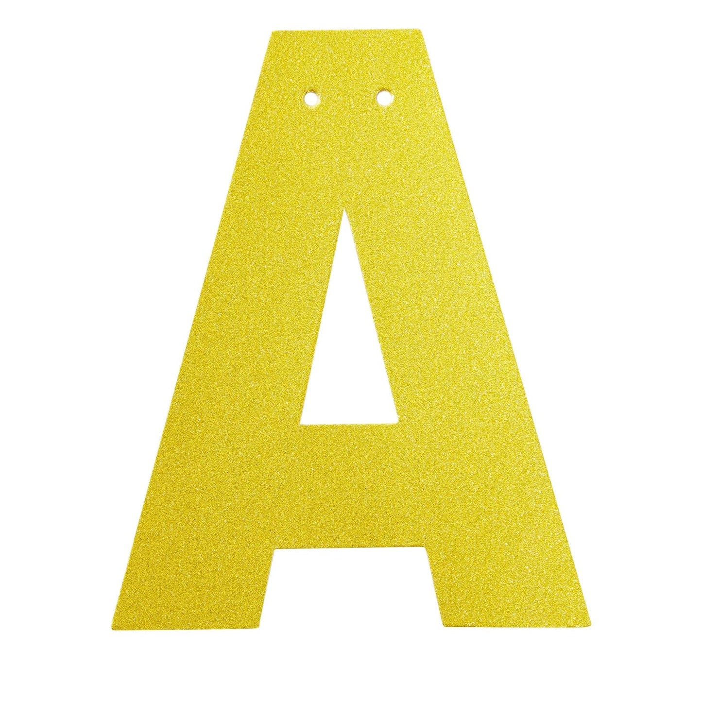 Blue Panda Custom Banner Kit - 126 Pieces, Gold Glitter, Letters A-Z & Numbers 0-9 with Stars, Hearts & 3 Strings - DIY Banner Gold, Create Your Own Garland & Personalized Party Decor