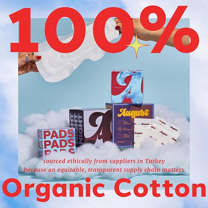 August Organic Panty Liners for Women and Anyone Who Menstruates, Made with Organic Cotton, HSA FSA Eligible 96 Daily Liners, Toxin & Fragrance Free, Hypoallergenic Cotton (6 Boxes of 16)