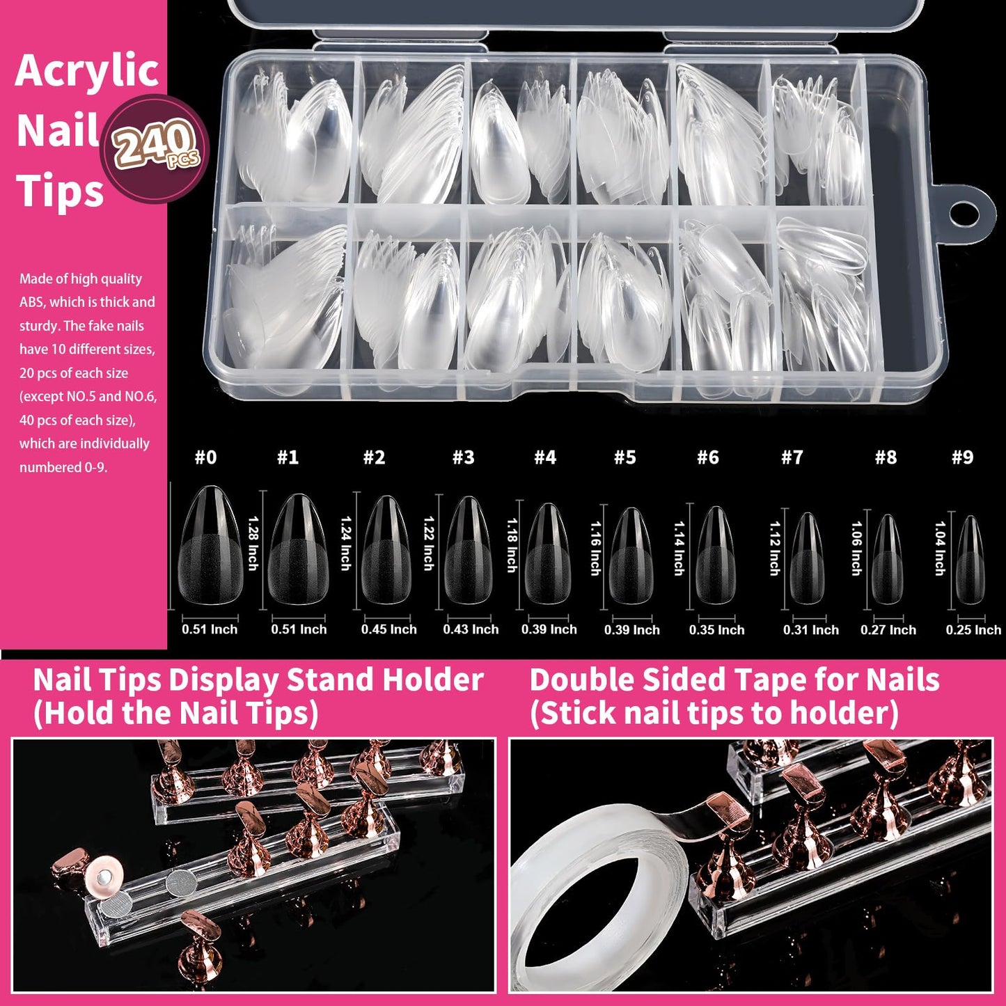 FANDAMEI Acrylic Nail Kit, Nail Art Kit, Nail Art Tools With Acrylic Nail Tips For Beginner, Nail Art Supplies For DIY , Nail Studio