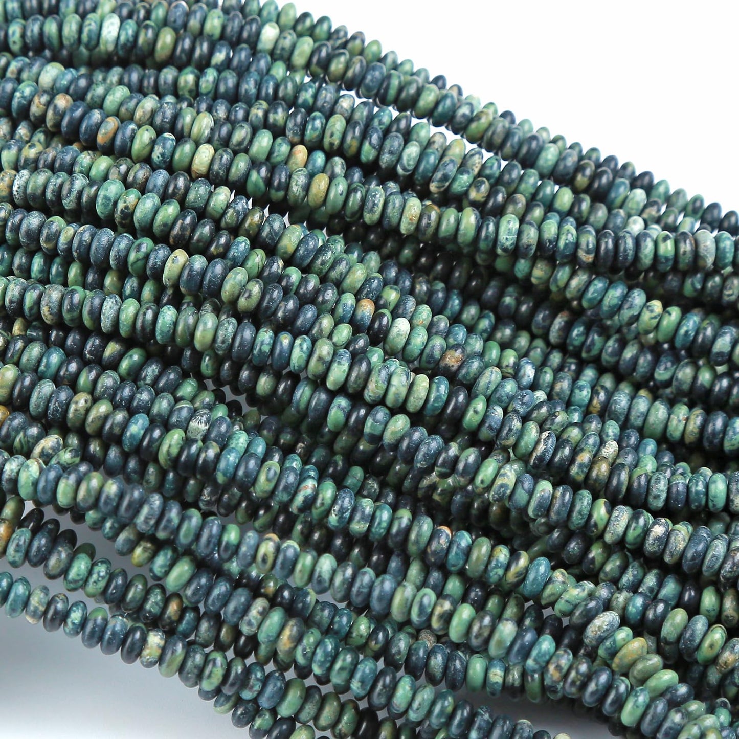 150PCS 2x4mm Kambaba Jasper Rondelle Beads Natural Abacus Disk Stone Beads Round Loose Spacer Gemstone Beads for DIY Bracelet Necklace Jewelry Making