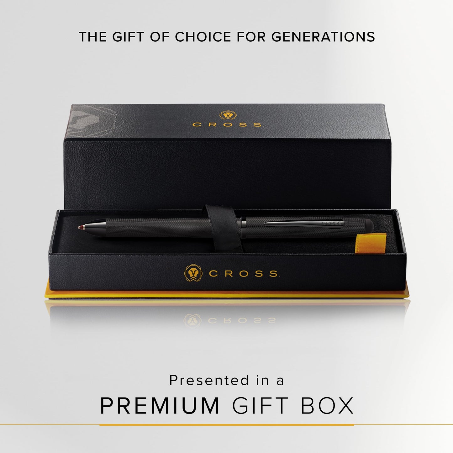 Cross Tech3+ Refillable Multi-Function Ballpoint Pen with Stylus, Medium Ballpen and Pencil, Includes Premium Gift Box - Brushed Black