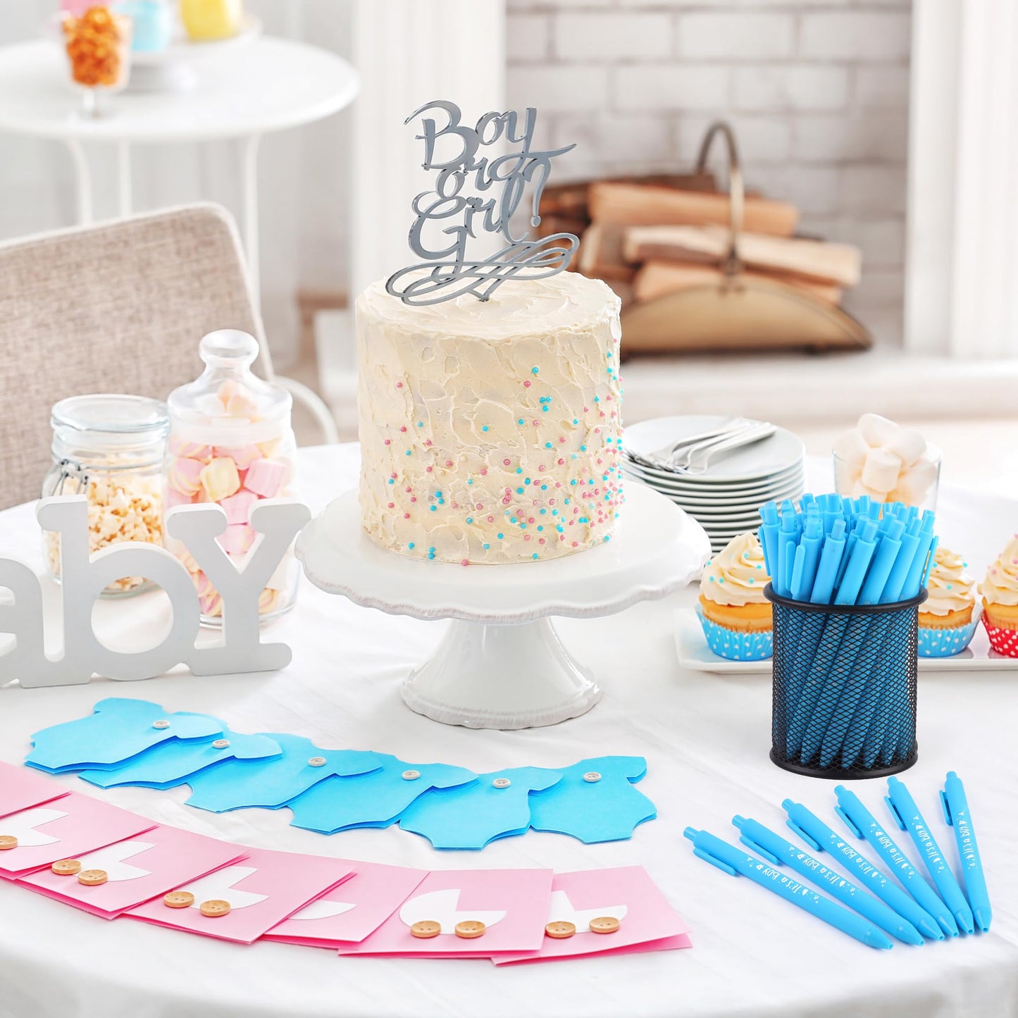 Aodaer 60 Pieces It's a Boy Baby Shower Ballpoint Pens, Retractable Gel Pen with Soft Grip, Comfortable Black Ink Pens for Boys Baby Shower Favors Party Guests Gifts