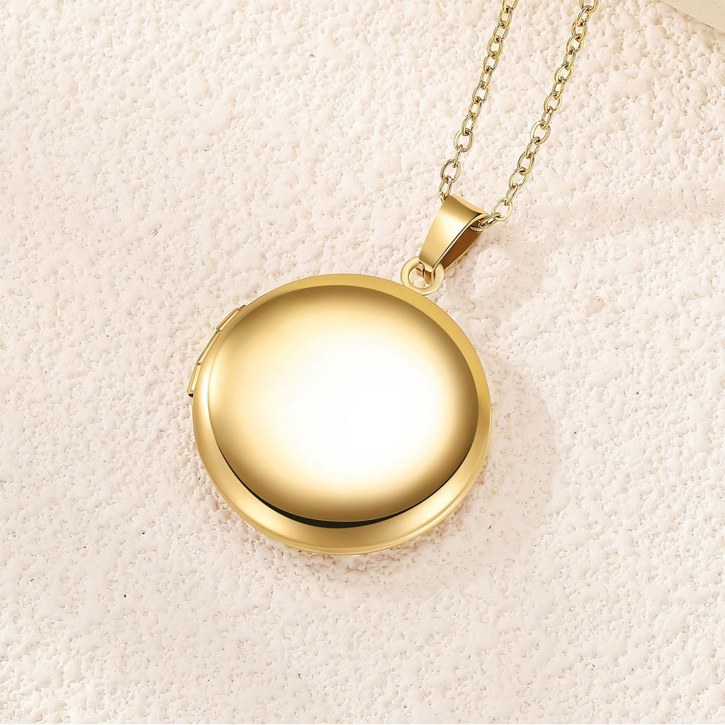 PHOCKSIN Gold Round Locket Necklace 12 Birth Flowers Personalized Necklace that Holds Pictures Customized Gifts Locket Necklaces for Birthday
