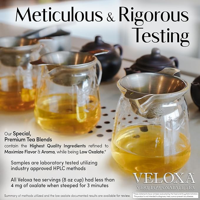 Veloxa™ Very Low Oxalate Tea (30 Pyramid Tea Bags, Luscious Lemon Low Oxalate Rooibos)
