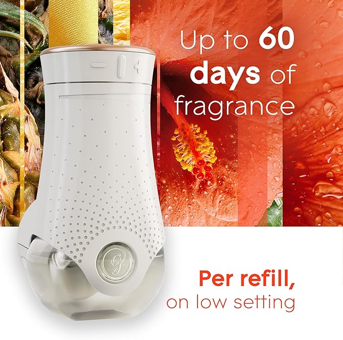 Glade PlugIns Refills Air Freshener Starter Kit, Scented and Essential Oils for Home and Bathroom, Hawaiian Breeze, 4.02 Fl Oz, 2 Warmers + 6 Refills
