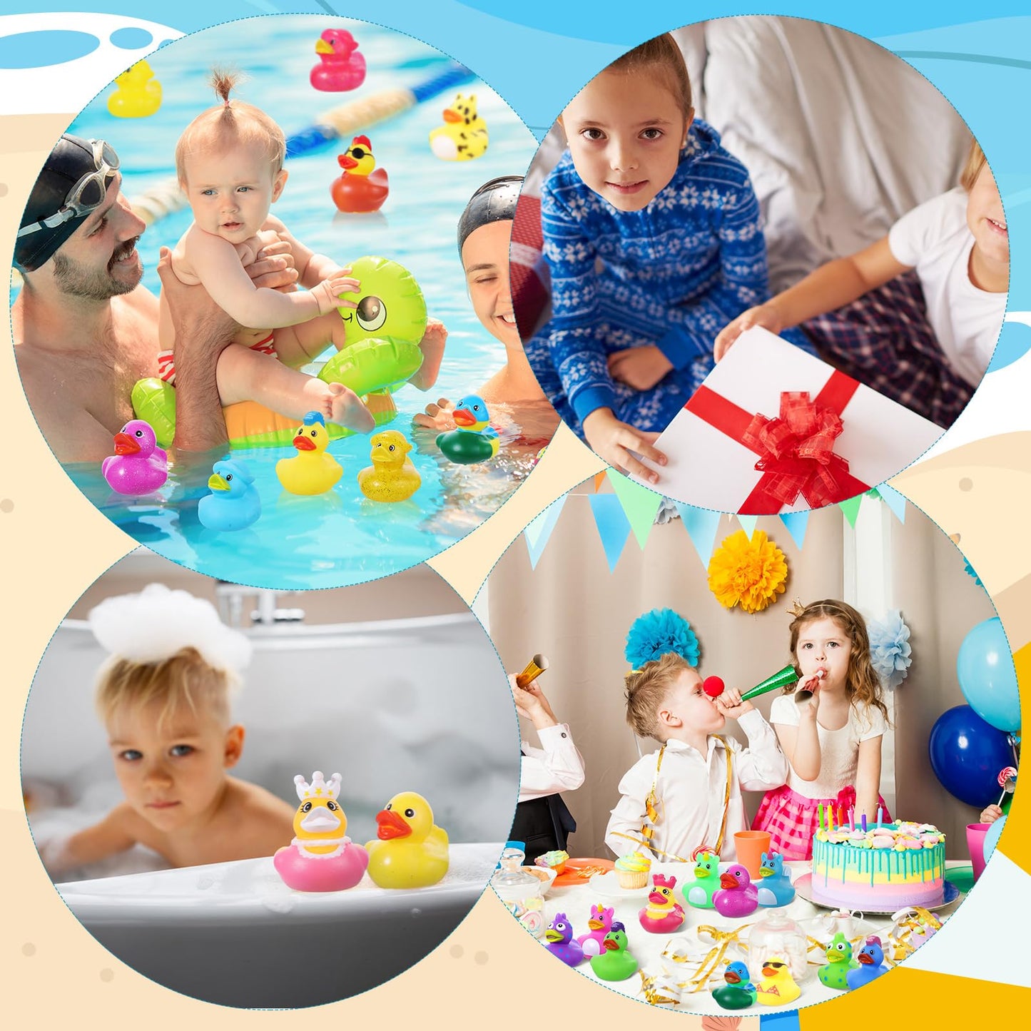 30Pcs Rubber Ducks Assorted Plastic Bulk Rubber Duck for Cruise Ducks Ducking Bath Pool Toys Mailbox Duck Party Favors Cruise Ships Hiding Classroom Exchange Gifts for Kids Teens