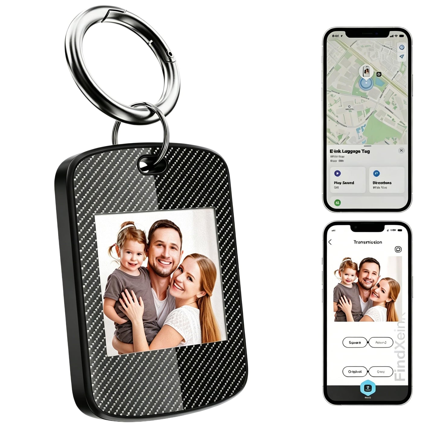 for mom, Customized Keychain with Picture, Personalized Photo Keychain with Build-in Find My Tracker, Contact Information, iOS 14.0 and Up - Perfect for Mother's Day&Birthday，Wedding，Everyday Gifting