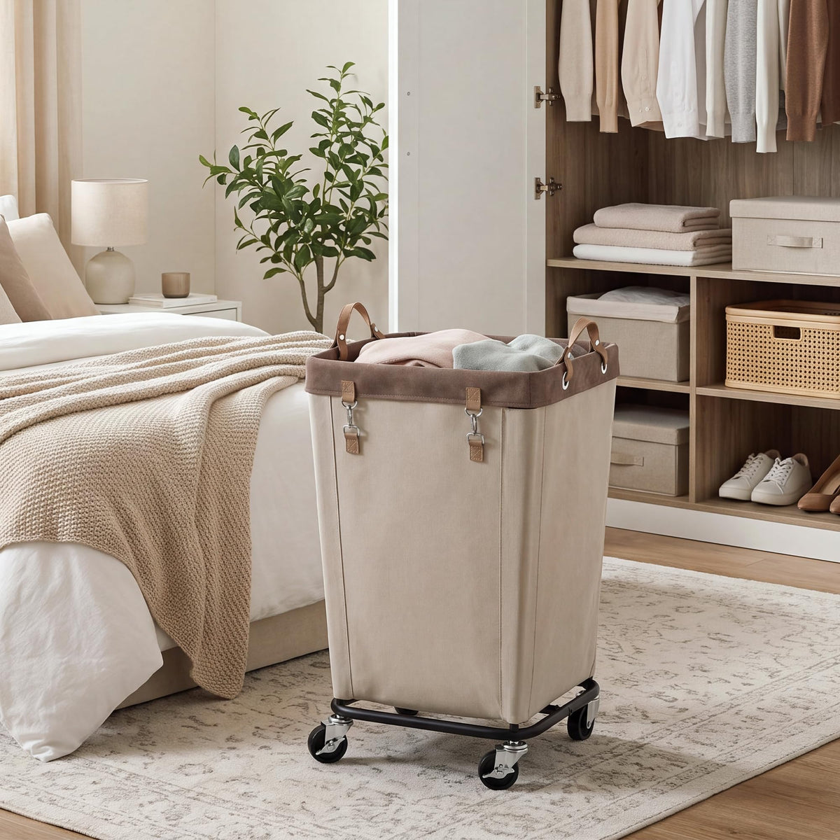 110L Laundry Basket with Wheels