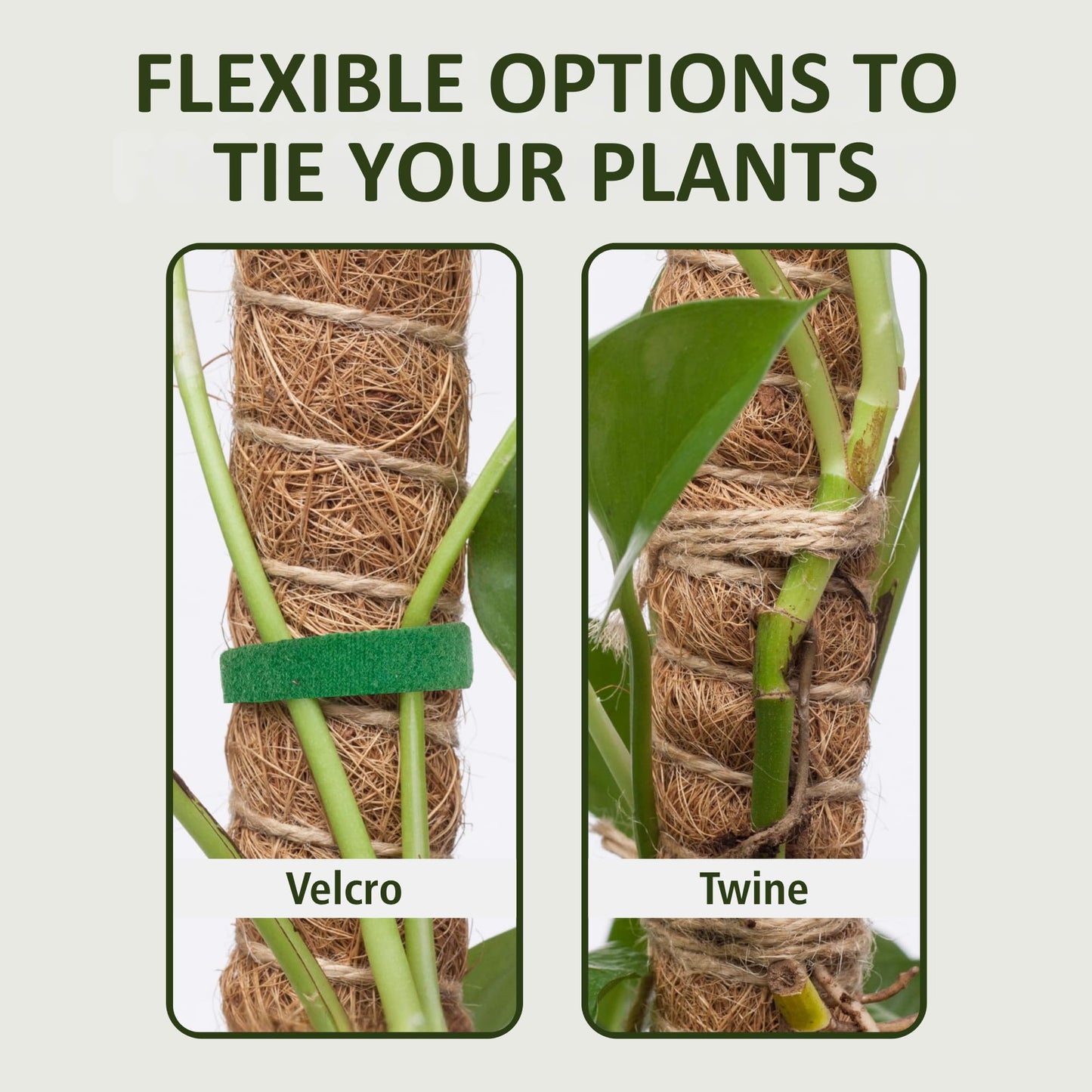imezos 2 Pack 48 Inch Moss Pole for Plants Monstera, Tall Moss Poles for Climbing Plants Monstera, Handmade Coco Coir Plant Pole, Plant Support for Plant Grow