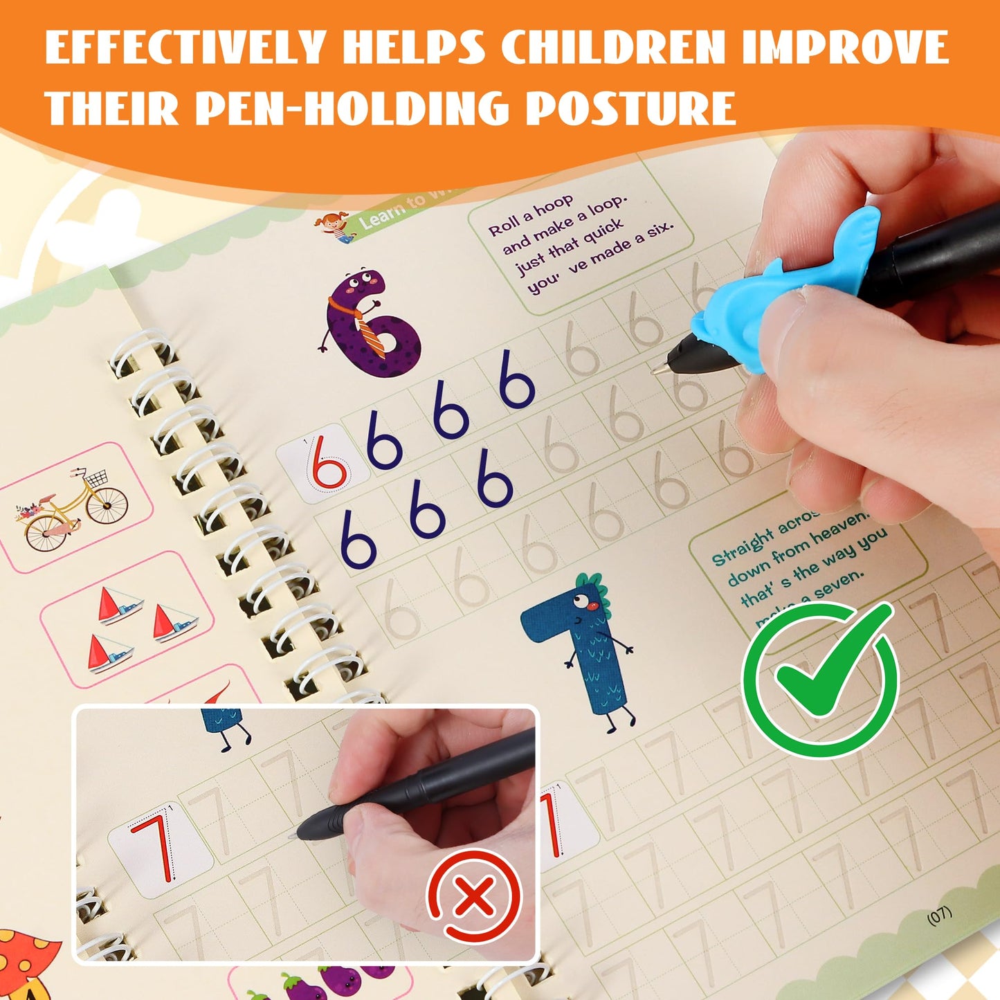Magic Grooved Writing Practice Books, Reusable Grooved Handwriting Practice for Kids 3-8, Grooved Writing Books for Kindergarten Preschool Kids