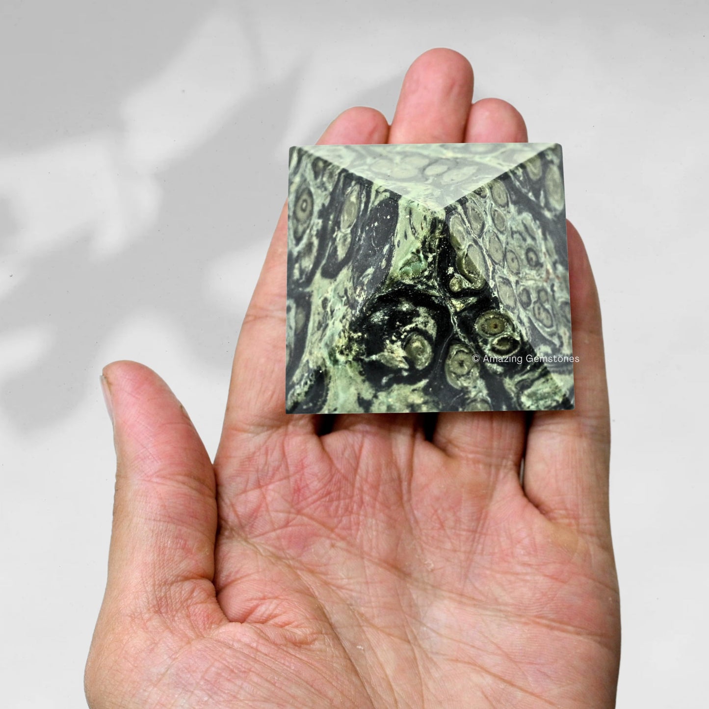 Amazing Gemstone Kambaba Jasper Pyramid Crystal Healing Stones - 2" Great Pyramid Figurine of Natural Stone Pyramid for Meditation, Reiki, Chakra Balancing and Crystal Pyramids Grid