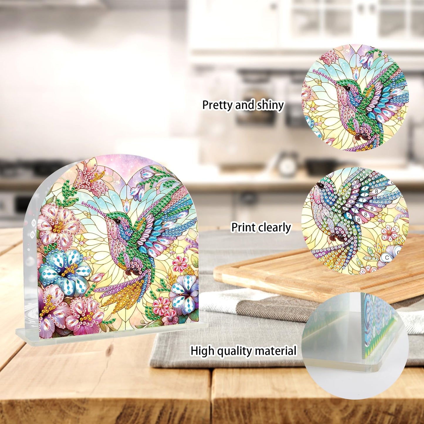JZHYOAN Parrot Diamond Art Napkin Holder, Kitchen Napkin Holder with Upright Storage, DIY Diamond Art Decorative Dispenser for Kitchen, Bathroom, Dining for Desktop Holder Organizer