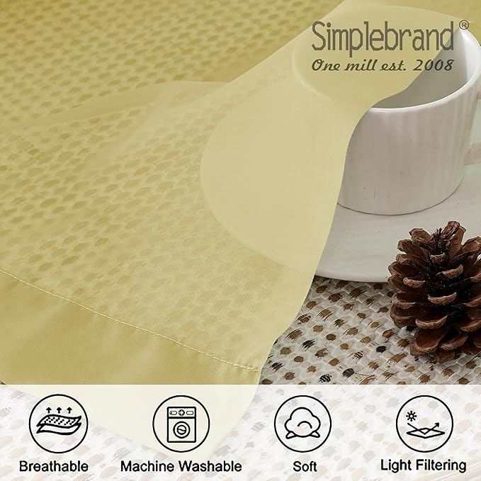 Simplebrand Yellow Sheer Curtains 84 Inches Long, Light Filtering Rod Pocket Solid Color Window Sheer Curtain Panels, Elegant Curtains & Drapes for Living Room, Bedroom 2 Panels (42" W x 84" L)
