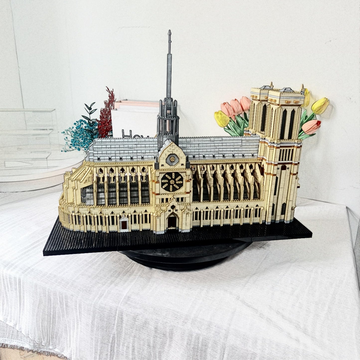 alltogetho Paris Notre Dame Cathedral Micro Building Blocks, 7300+ Pieces 3D Challenging Architecture Set for Adults - Collectible Display Model Educational Souvenir Gift for History & Art Lovers