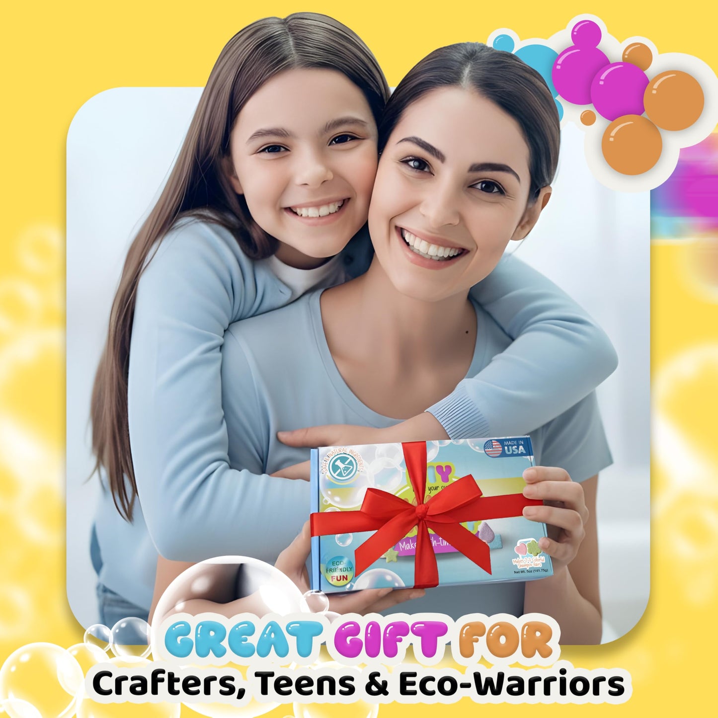 DIY Shampoo Bar Making Kit – Science Craft Activity for Adults & Ages 12+, Make 2 Custom Bars at Home, Eco-Friendly Gift, Made in USA