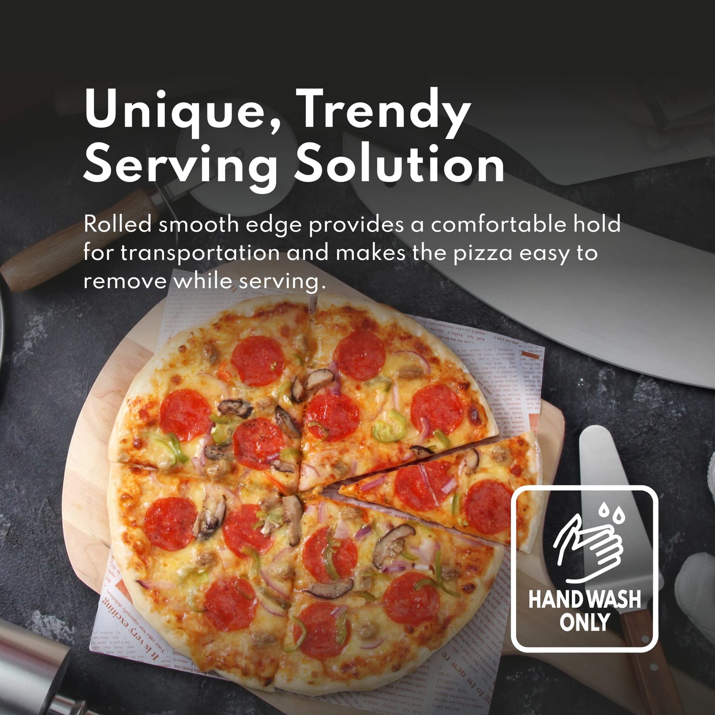 New Star Foodservice 536594 Restaurant-Grade Aluminum Pizza Pan, Baking Tray, Coupe Style, 18-Inch