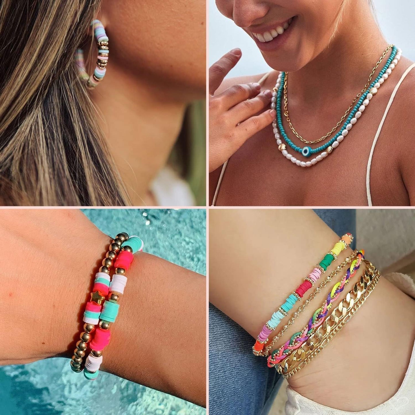 Sistenia Bracelet Making Kit, 12000Pcs Clay Beads 48 Colors in 3 Boxes, Friendship Bracelet Kit with Elastic Strings, Polymer Spacer Beads, Jewelry Making Crafts Gift for Teens Adults