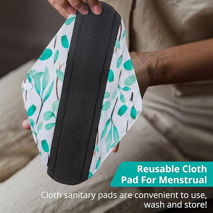 7pcs Set 1 pc Mini Wet Bag +6pcs Absorbent Reusable Sanitary Pads/Washable Cloth Menstrual Pads(Summer,M)…