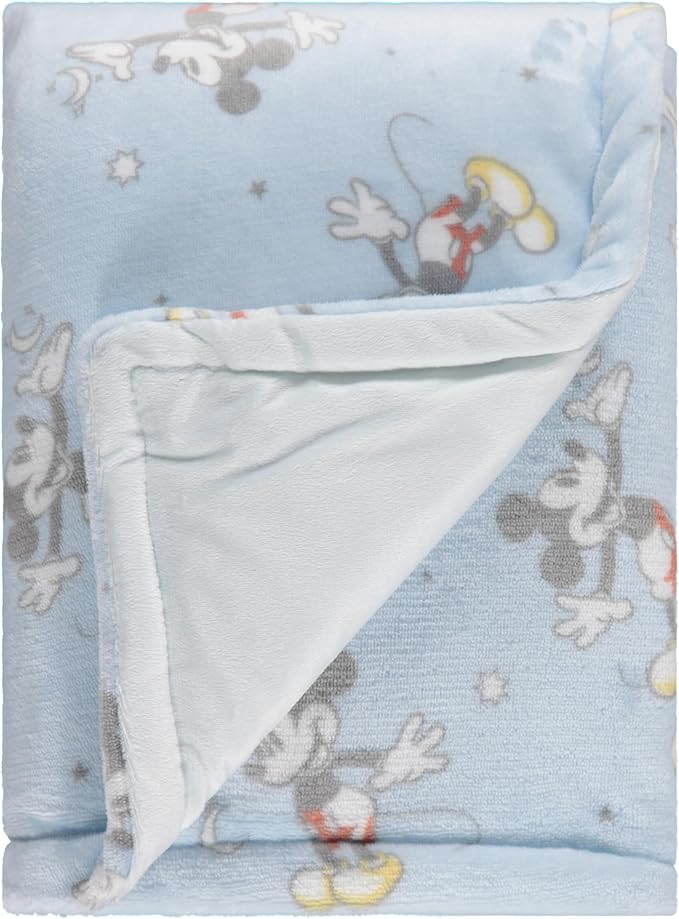 Disney Mickey Mouse, Minnie Mouse, Winnie The Pooh, Lilo and Stitch 2-Ply Infant Blanket - Soft Fleece with Polyfill - Cozy and Warm Baby Blanket for Baby Boys and Girls, 30x40 Inches