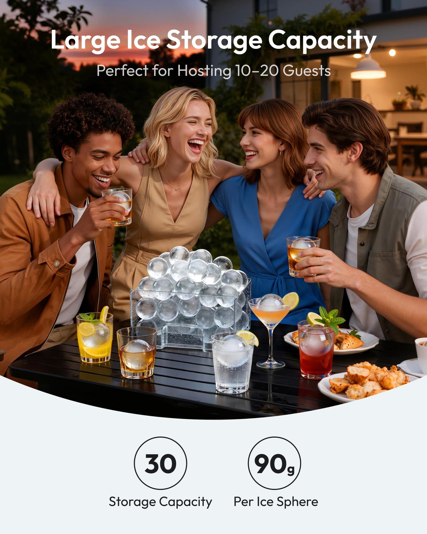 EUHOMY 2.4" Ice Ball Maker Countertop, 3Pcs Ready in 40Mins, 108Pcs/Day, Self-Cleaning Sphere Ice Maker Machine with Crystal Clear Ice, Round Ice Cube Maker for Whiskey & Bourbon