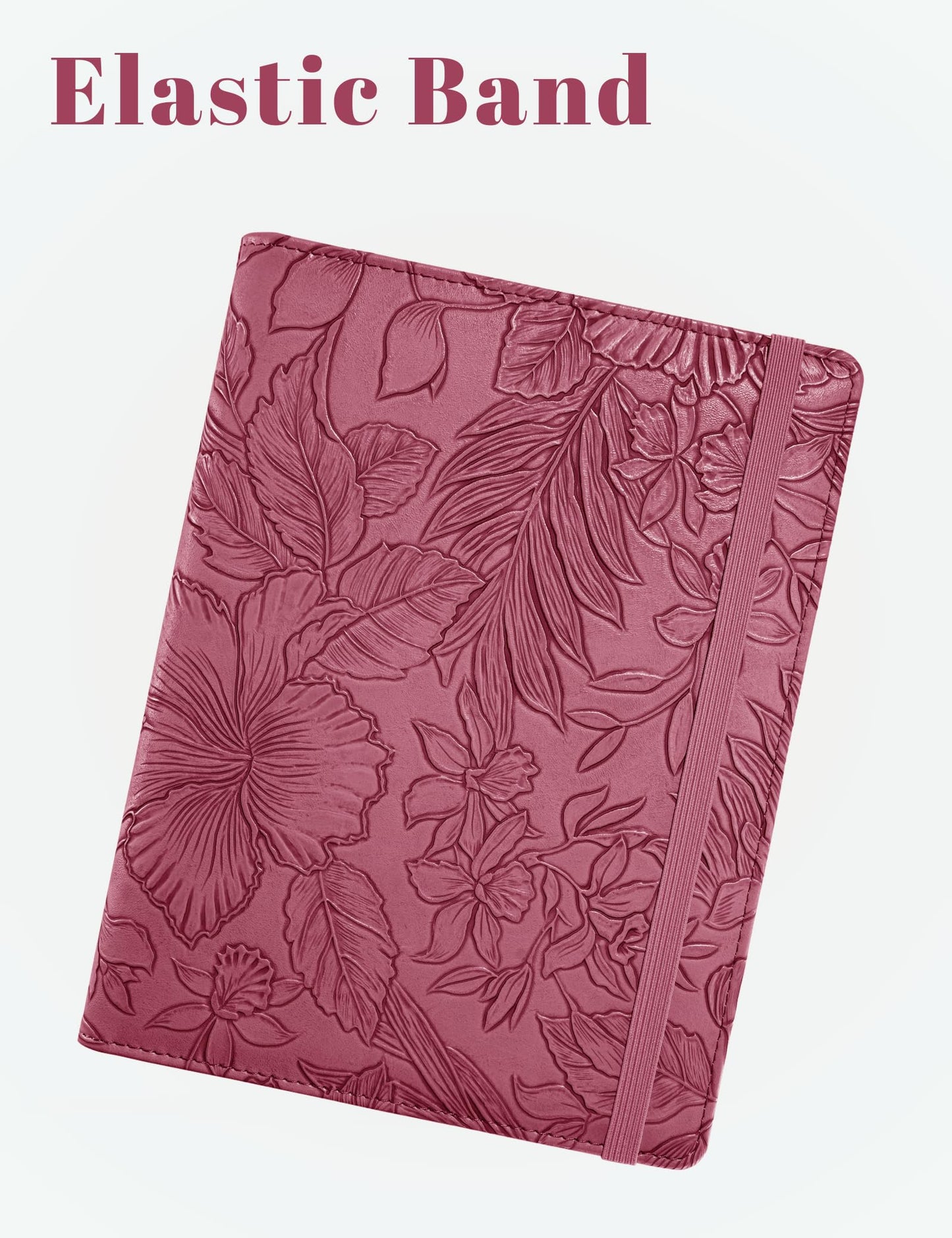 Mymazn Small Padfolio Clipboard Folder for 5x8 Inch Writing Pads, Compact A5 Portfolio for Business Office, Floral Red