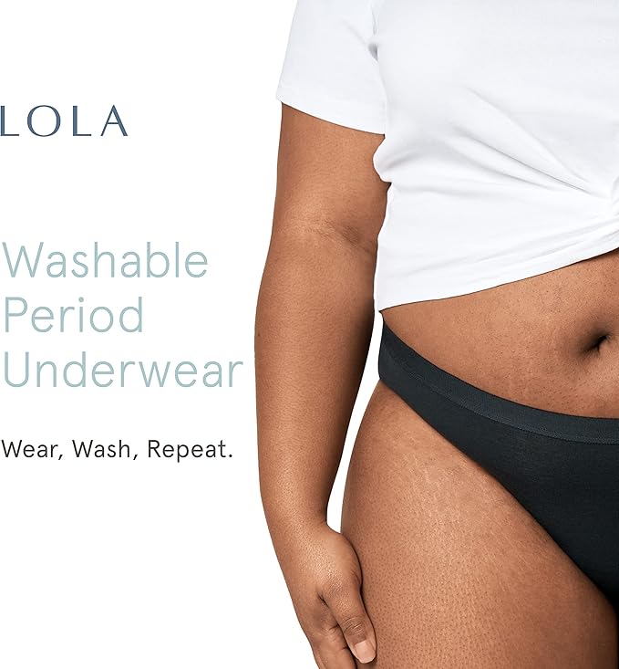 LOLA Washable Period Underwear - Period Underwear for Women, Period Panties, Cotton Bikini Underwear for Women