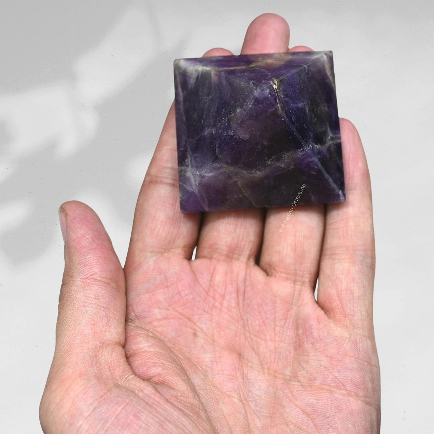 Amazing Gemstone Amethyst Pyramid Crystal Healing Stones - 2" Great Pyramid Figurine of Natural Stone Pyramid for Meditation, Reiki, Chakra Balancing and Crystal Pyramids Grid