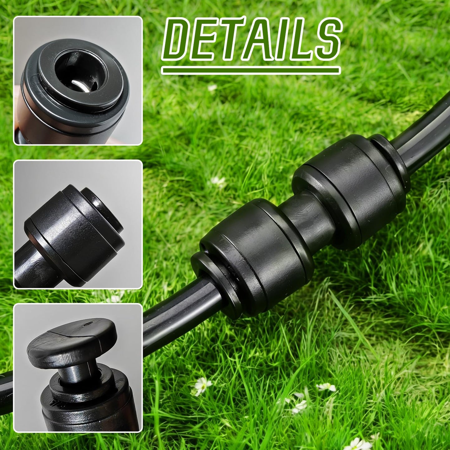 30 PCS Quick Connect 1/4" Drip Irrigation Coupling Fitting,Push-to-Connect Straight Coupler Connectors for 1/4" Irrigation Tubing with 10PCS End Plugs,Hose Connectors for Drip Irrigation System
