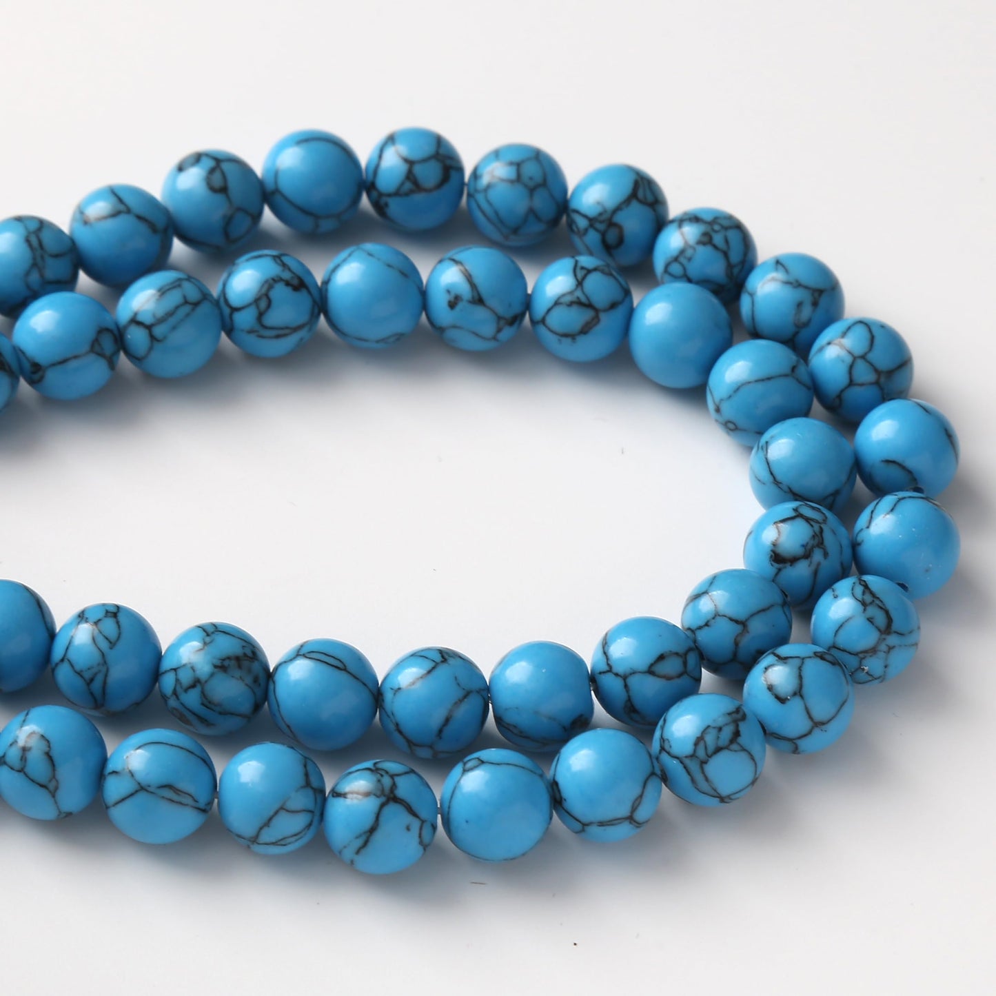 90PCS 4MM Blue Turquoises Round Loose Beads Natural Gemstone Beads for Jewelry Making DIY Bracelet Necklace 15"