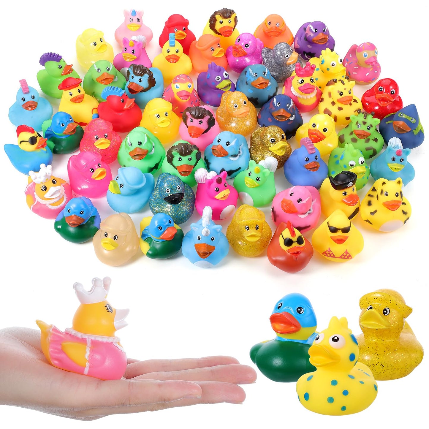30Pcs Rubber Ducks Assorted Plastic Bulk Rubber Duck for Cruise Ducks Ducking Bath Pool Toys Mailbox Duck Party Favors Cruise Ships Hiding Classroom Exchange Gifts for Kids Teens
